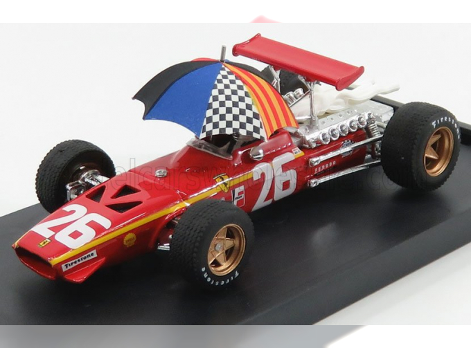 FERRARI F1 312 N 26 France Gp 1968 J.ickx With Pilot Figure And Umbrella, Red