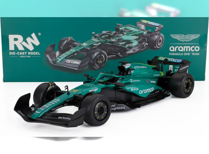 ASTON MARTIN F1 Amr24 Team Aramco Cognizant №14 Season (2024) Fernando Alonso, Green Black