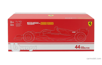 FERRARI F1 Sf-25 Team Scuderia Ferrari Hp № 44 Monza Italy Gp 2025 Lewis Hamilton - Niki Lauda 50th Anniversary World Champion, Red White