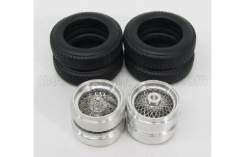 ACCESSORIES Kit 4x Cerchi Alluminio + 4x Gomme W/2 - Aluminium Wire Wheels W/2 Wings, /