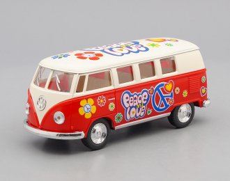 VOLKSWAGEN Classical Bus Peace and Love (1962), beige / red