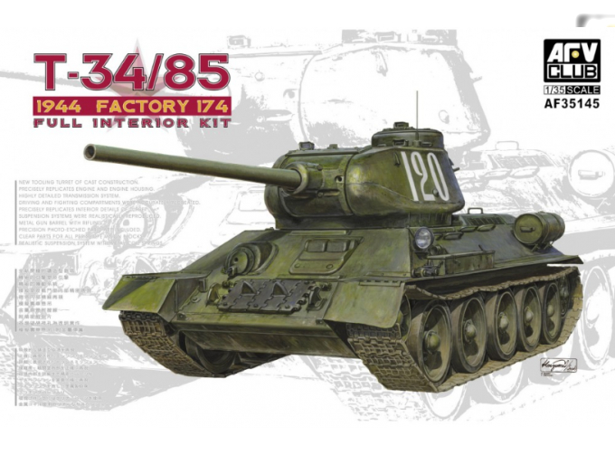 Сборная модель Танк T34/85 MODEL 174 FACTORY (модель с интерьером)