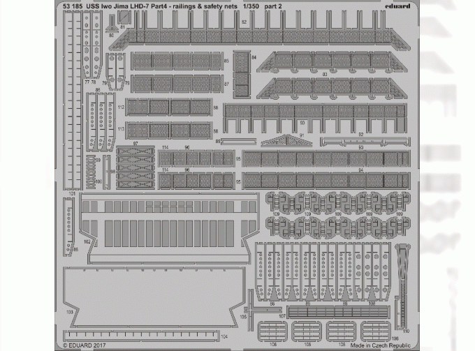 Фототравление для USS Iwo Jima LHD-7 pt.4 railings & safety nets