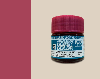 Краска акриловая красный металлик METALLIC RED,10мл