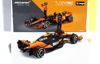 McLAREN F1 Mcl38 Team Mclaren №4 Season (2024) Lando Norris - With Pilot, Orange Black