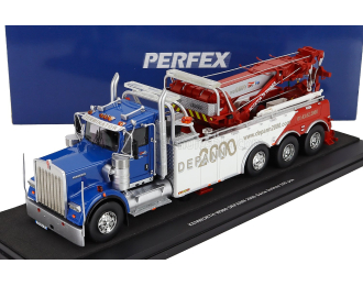 KENWORTH W900 Depann 2000 Tractor Truck 4-assi (1990) - Carro Attrezzi - Wrecker Road Service, Blue White Red