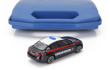 ACCESSORIES Diorama - Set Build Your City Police Station - Caserma Carabinieri - With Alfa Romeo Giulia 2016, Light Blue White
