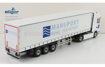 SCANIA S500 V8 TRUCK TELONATO MANUPORT TRANSPORTS (2018), WHITE BLUE