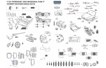 Набор для доработки Ferrari 360 Modena Detail-up Set для моделей T（PE+Resin）