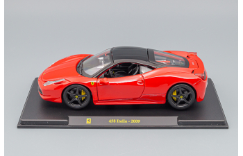 FERRARI 458 Italia 8c (2009) - Con Vetrina - With Showcase, Red Black