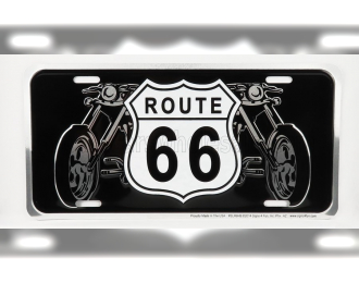 ACCESSORIES Funny Metal Plate - Route 66 Bikes, Black White