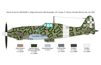 Сборная модель MACCHI Mc205 Veltro Airplane Military 1942