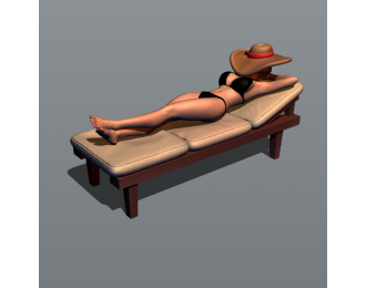 Фигура Красотка на шезлонге 4 (масштаб 1:24), окрашенная