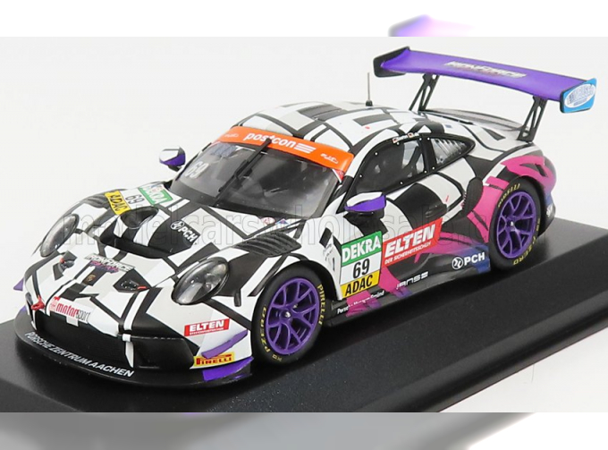 PORSCHE 911 991 Gt3 R Team Iron Force N 69 Gt Masters 2019 J.e.slooten - L.luhr, White Black Purple