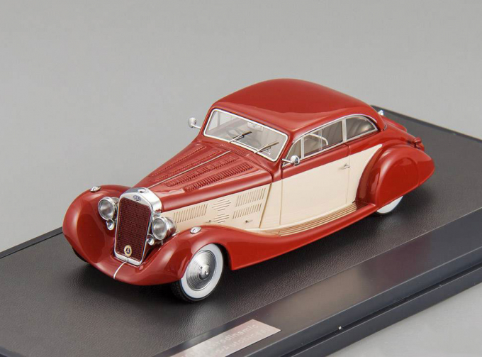 DELAGE D8 105S Aerodynamic Coupe (1935), maroon / white