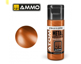 Краска акриловая ATOM COLOR METALLIC Медь / Copper, 20мл