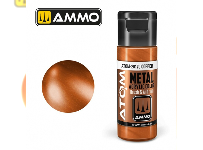 Краска акриловая ATOM COLOR METALLIC Медь / Copper, 20мл