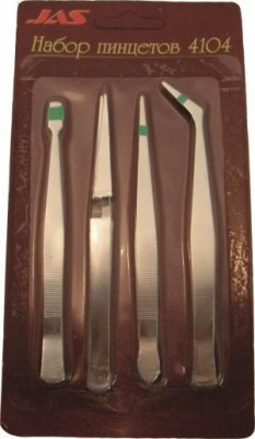 Набор пинцетов, 4 шт.