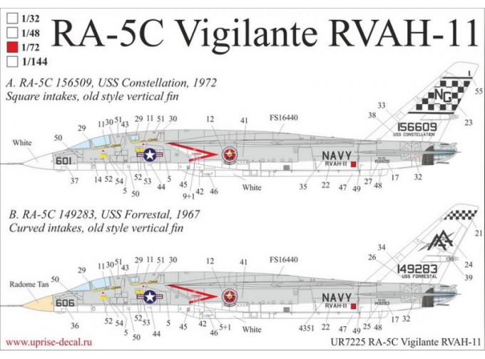 Декаль для RA-5C Vigilante (RVAH-11)