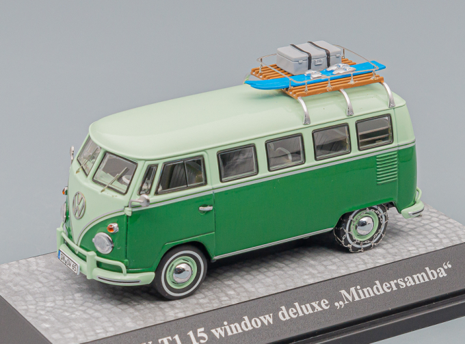 VOLKSWAGEN T1 Deluxe Bus "Mindersamba" (1959), light green / green