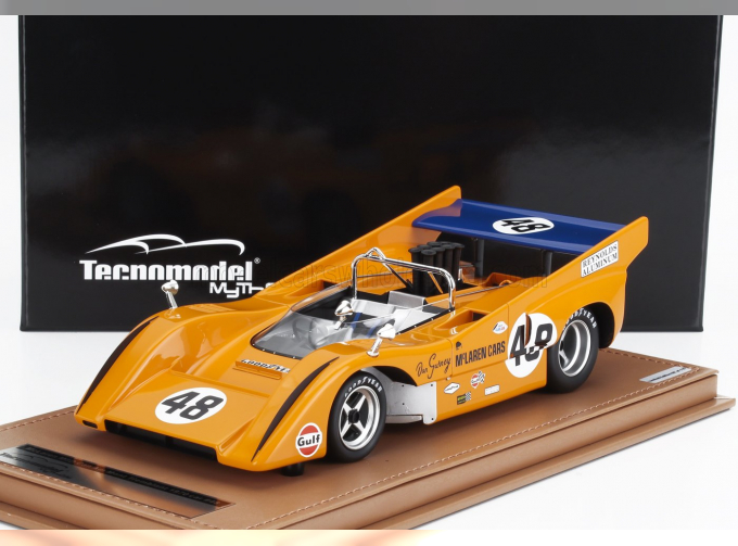 McLAREN M8d Can-am №48 Winner Mont Tremblant 1970 Dan Gurney - Con Vetrina - With Showcase, Orange