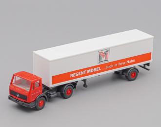 MERCEDES-BENZ NG 1619 Tractor / Trailer "Regent Möbel", red / white / darkgray