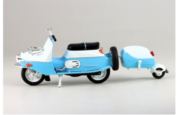 Cezeta 502 с прицепом PAV 40, голубой / белый