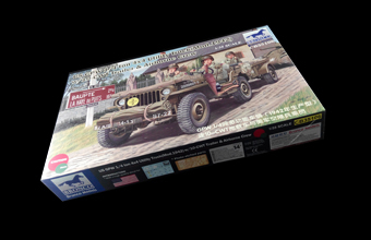 Сборная модель US GPW 1/4 ton 4/4 Utility Track (Mod.1942) w/10-CWT Trailer & Airborne Crew