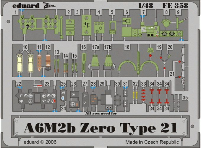 Фототравление A6M2b Zero type 21