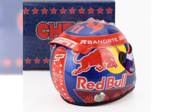 BELL HELMET Casco Helmet F1 Sergio Perez Team Oracle Red Bull Racing №11 Mexico Gp (2024), Red Blue Yellow