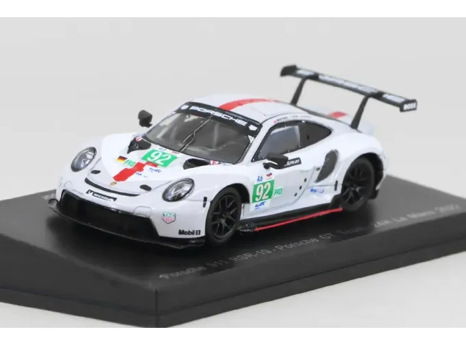 PORSCHE 911 991-2 Rsr-19 4.2l Team Porsche Gt №92 24h Le Mans (2022) Michael Christensen - Kevin Estre - Laurens Vanthoor, White Grey Red