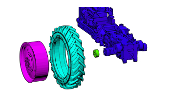 Сборная модель Трактор ЮМЗ-6Л фото версия с задней стенкой для экскаватора