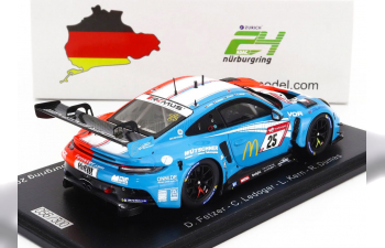 PORSCHE 911 992 Gt3 R Team Huber Motorsport №25 24h Nurburgring (2023) D.Fetzer - C.ledogar - L.Kern - R.Dumas, Light Blue White Orange