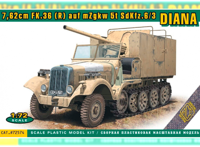 Сборная модель Sdkfz.6/3 DIANA 7,62cm FK.36 (R) auf mZgkw 5t