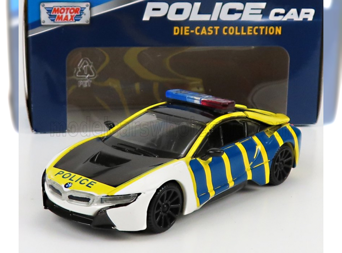 BMW I8 Coupe Police (2018), Blue Yellow White Black