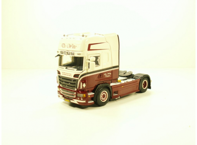 SCANIA R Topline De Witte тягач, масштаб 1:50, бело-красный