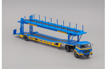 UNIC MZ36 TCA cabine Auteuil + semi porte-autos, blue / yellow