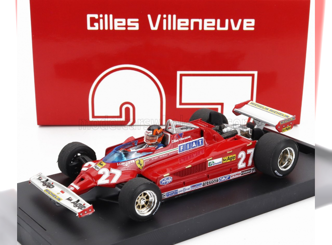 FERRARI F1 126ck Turbo N 27 Italy Gp (1981) Gilles Villeneuve - With Driver Figure, Red