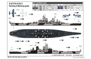 Сборная модель Линейный крейсер ВМС США Iowa BB-61