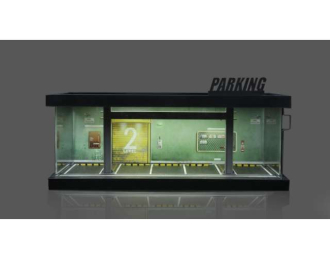 Diorama *Parking lot with light*, green/yellow