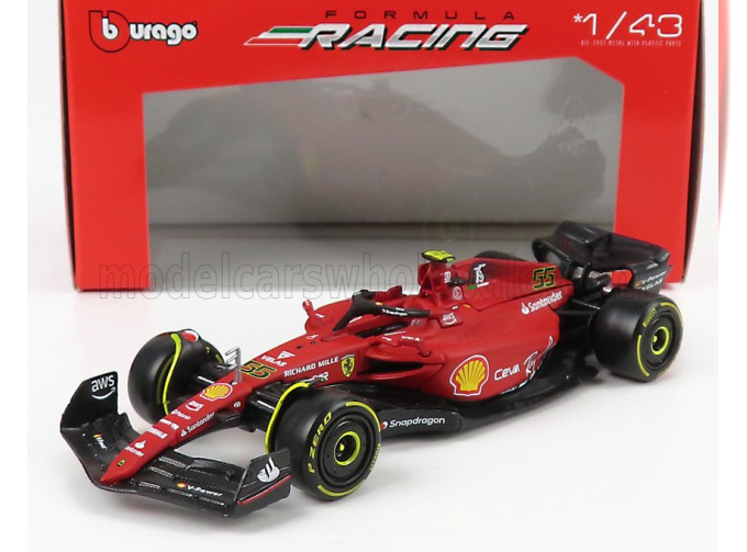 FERRARI F1-75 Scuderia Ferrari №55 Season (2022) Carlos Sainz - Exclusive Carmodel, Red