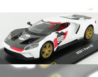 FORD Gt №98 (2021) - Tribute 24h Daytona K.miles L.ruby (1966), White Carbon Red