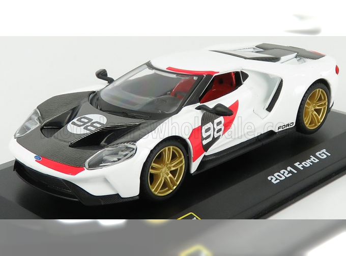 FORD Gt №98 (2021) - Tribute 24h Daytona K.miles L.ruby (1966), White Carbon Red