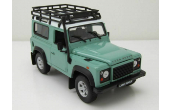 Land Rover Defender Off Road с верхним багажником, зеленый с белым