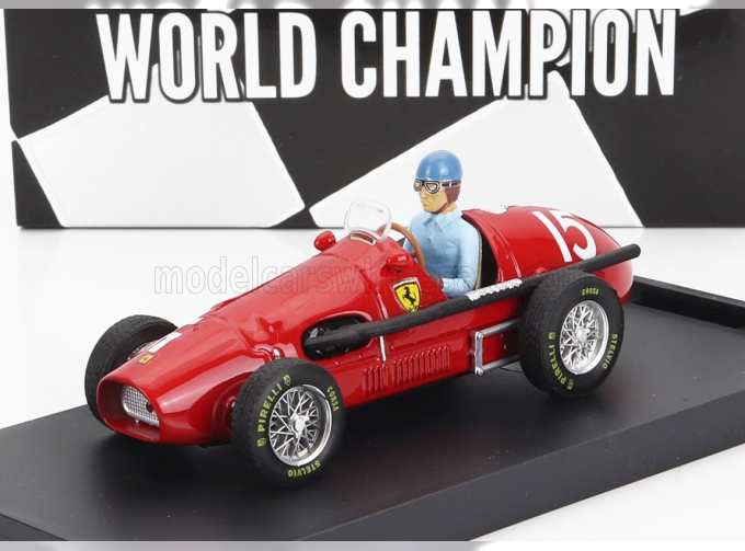 FERRARI F1 500 F2 N 15 World Champion Winner English Gp Alberto Ascari 1952 - With Driver Figure, Red