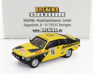OPEL Kadett C Gt/e (night Version) N16 4th Rally Montecarlo (1976) Walter Rohrl - Jochen Berger, Yellow Black