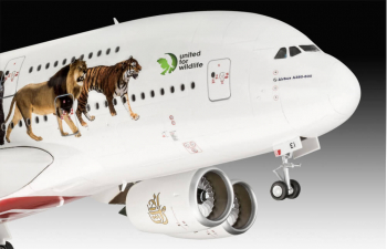 Сборная модель АЭРОБУС A380-800 АВИАКОМПАНИИ EMIRATES В ЛИВРЕЕ UNITED FOR WILDLIFE