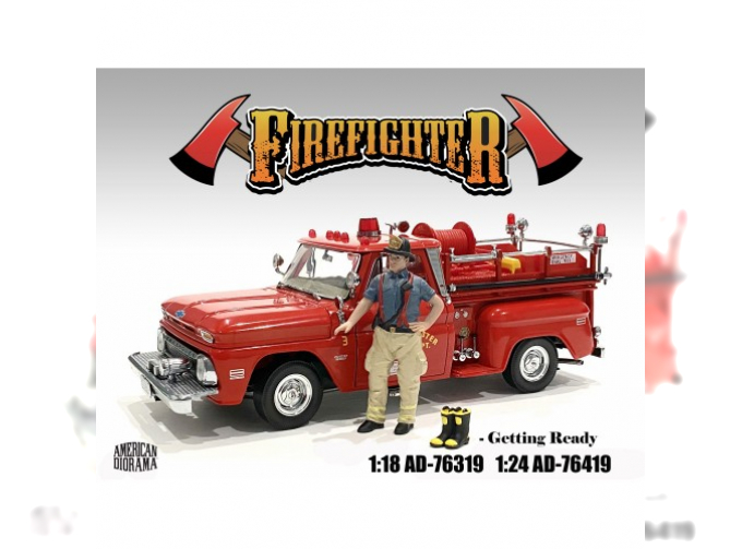 FIGURES FIREFIGHTERS - GETTING READY, BLUE BEIGE