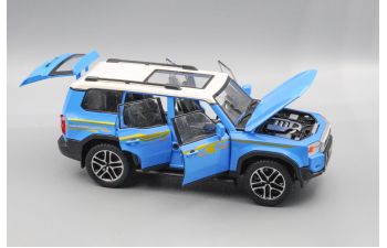 TOYOTA Land Cruiser 250 (Prado), бело-голубой, 21 см.