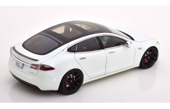 TESLA Model S P100D (2016), white-metallic